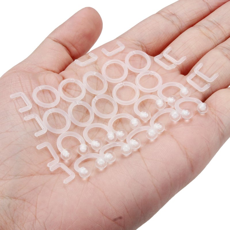 Ftovosyo 30pcs 14G 16G Septum Retainer Plastic Clear Septum Ring Flexible Septum Piercing Jewelry for Work Sport Surgery MRIs - Image 3